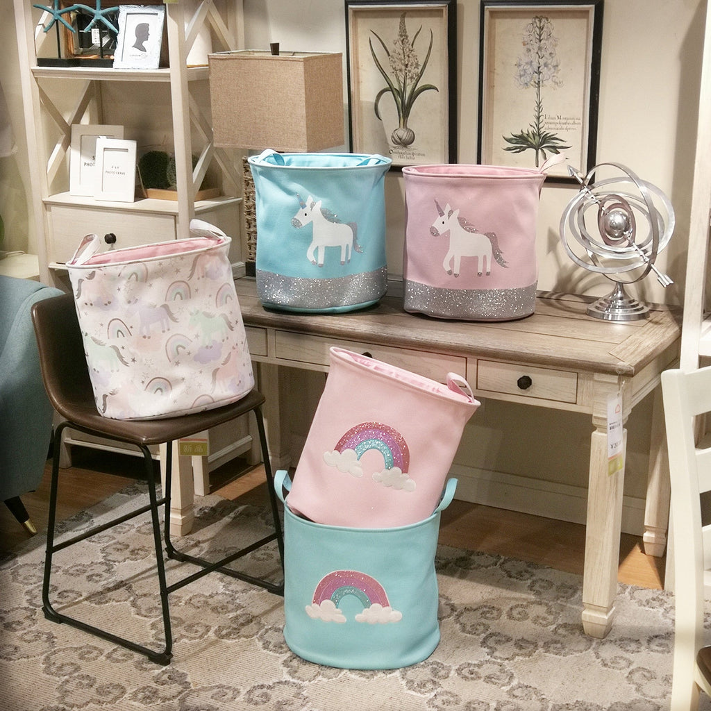 Pibi Adorable Unicorn & Rainbow Printed Laundry Bag Pink Age- Newborn & Above
