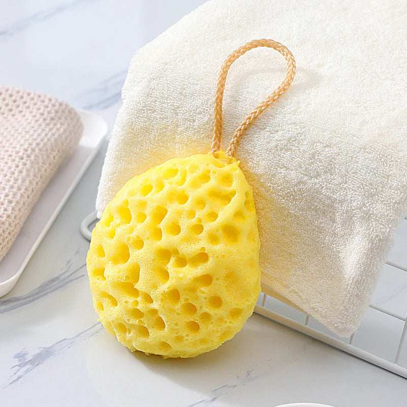 Yellow outlet bath sponge