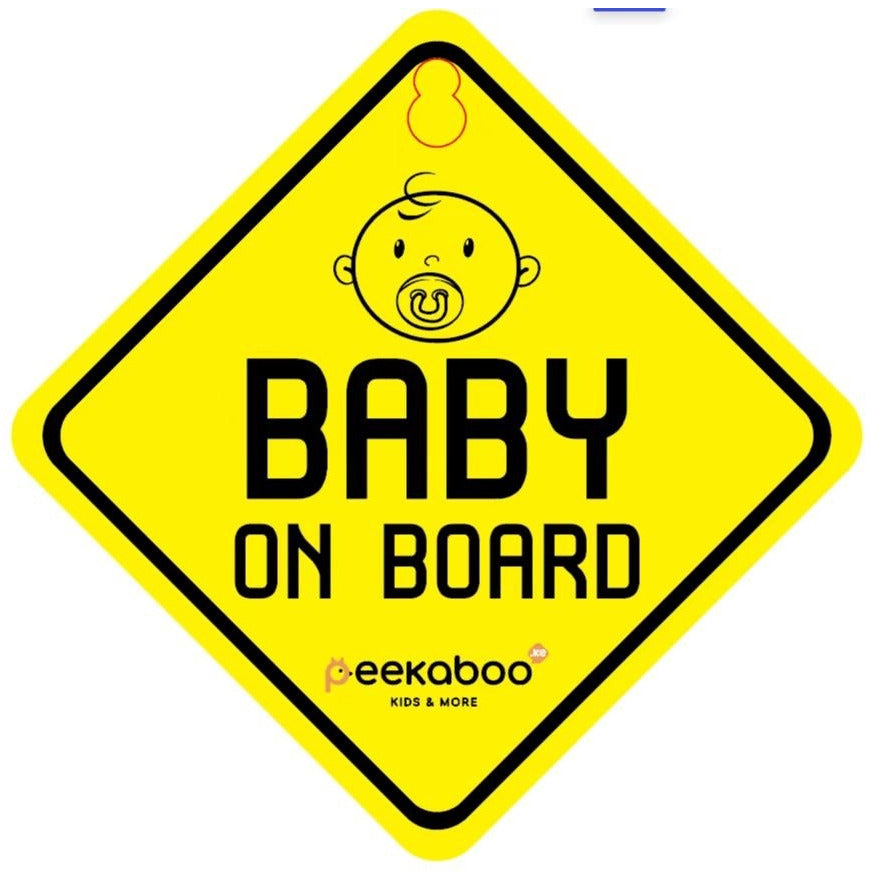 Pibi Baby On Board (12 x 12 cm) Car Sign Yellow Age- Newborn & Above
