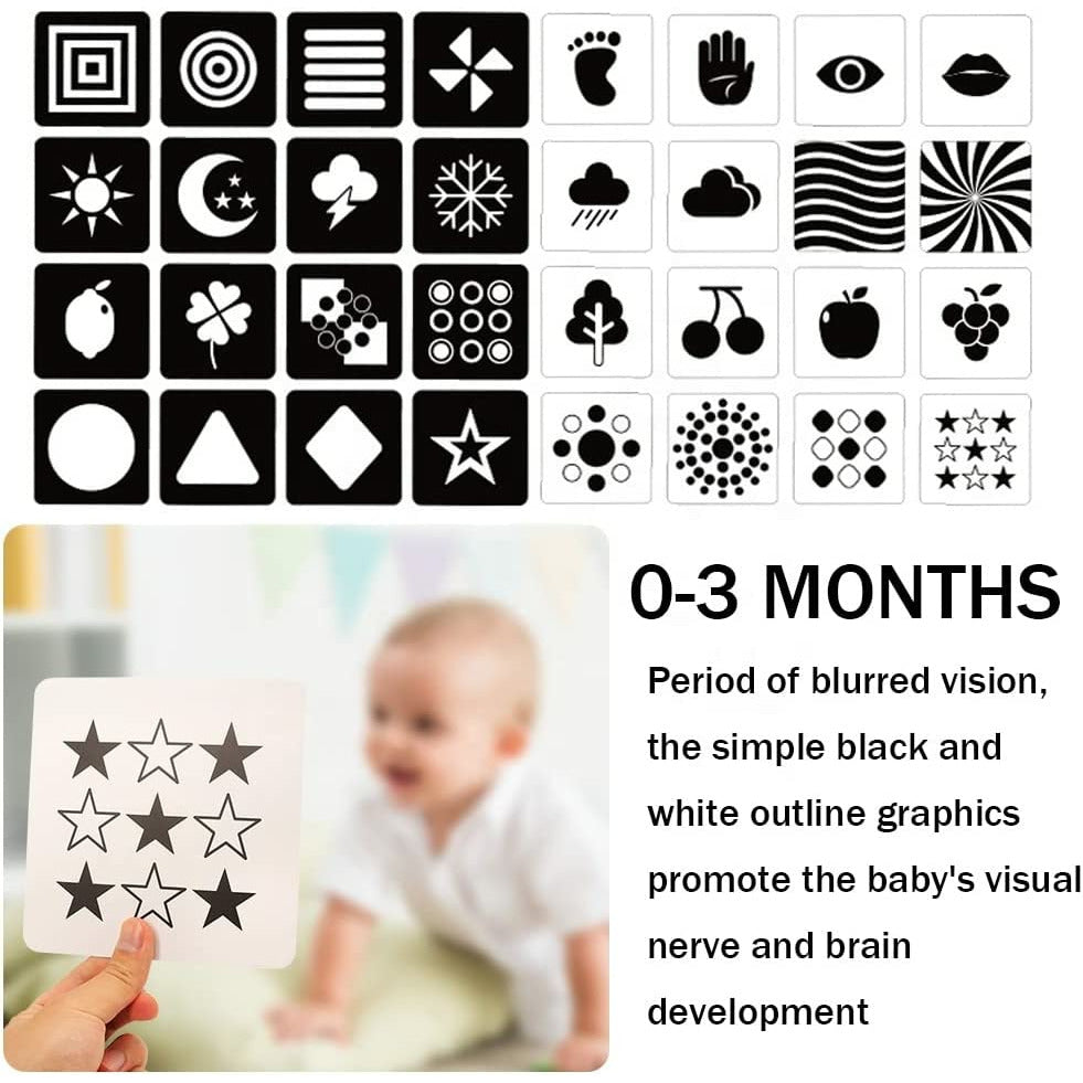 Pibi Baby Visual Stimulus Cards Black & White Age- 0-3 Months 
