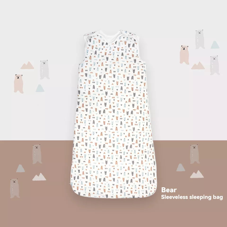 Pibi Bear Sleeveless 1 Tog Sleeping Bag White/Brown Age- 12 Months to 3 Years 