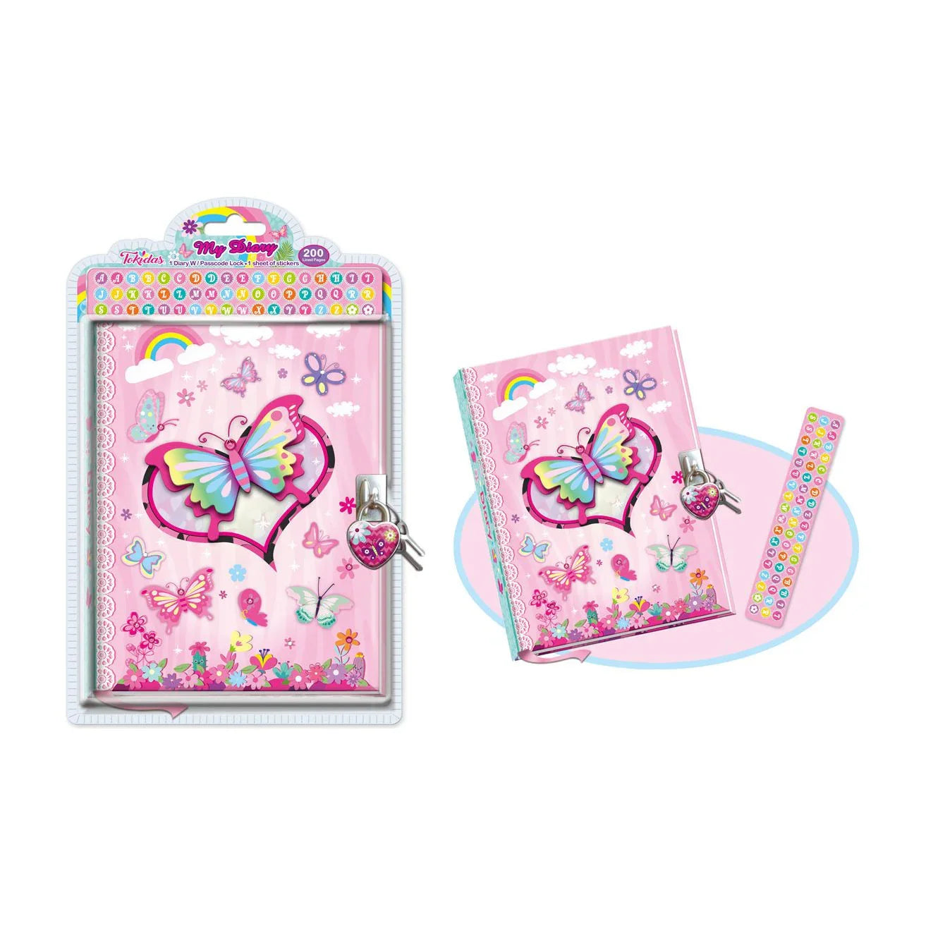 Pibi Butterfly My Diary with Lock & Key Multicolor Age- 4 Years & Above