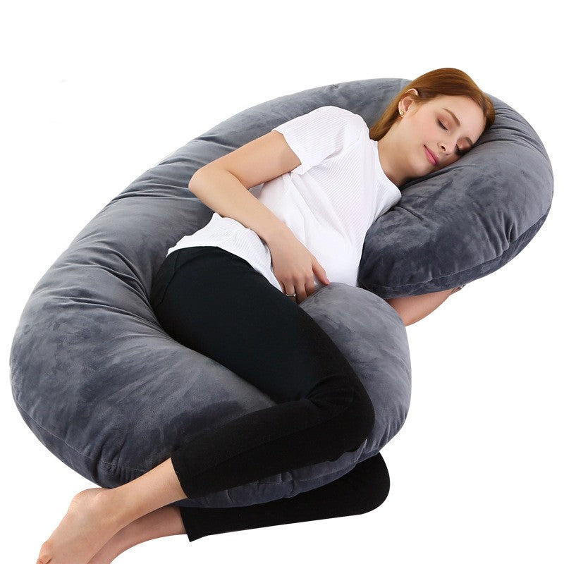 Pibi C-Shaped Full Body Pregnancy Pillow for Moms Dark Grey