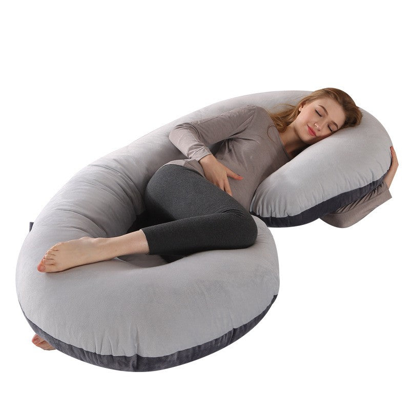 Pibi C-Shaped Full Body Pregnancy Pillow for Moms Light Grey