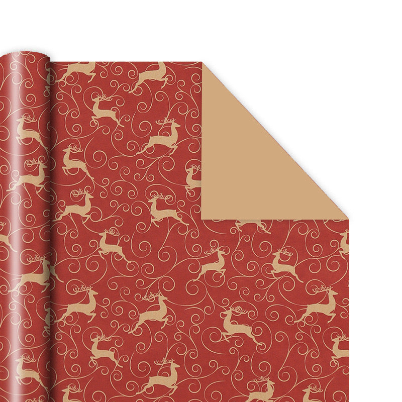 Pibi Christmas Reindeer Gift Wrapping  Paper 50 x 70 cm Red