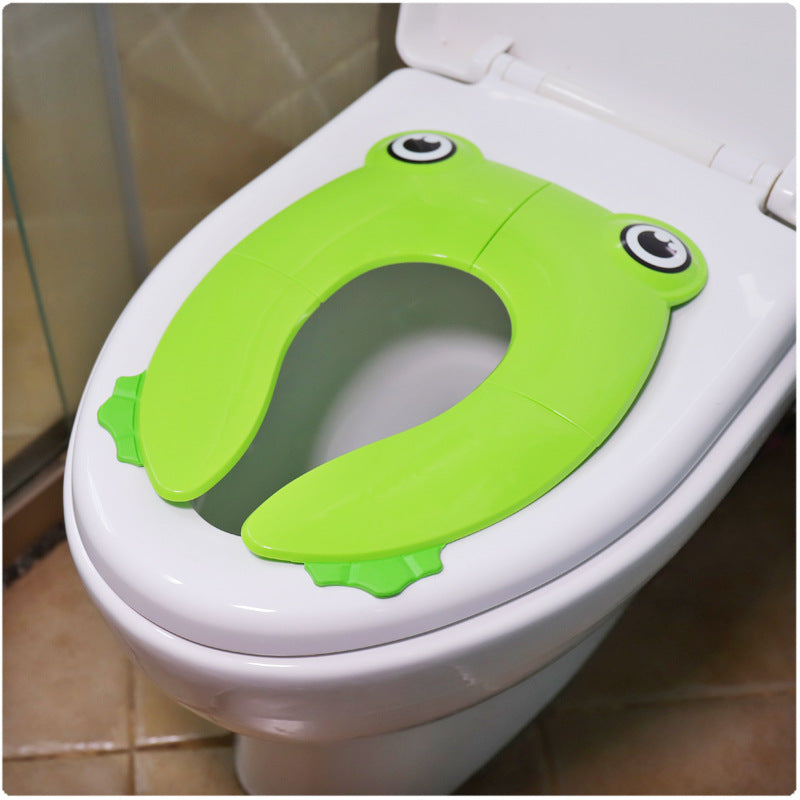 Pibi Cute Frog Foldable Potty Training Seat with Anti-Slip Function Green Age- 18 Months & Above