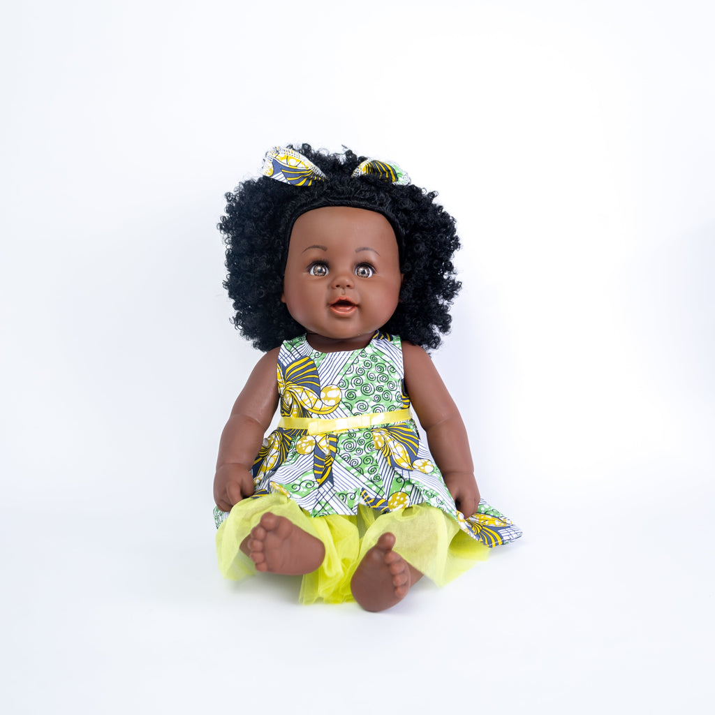 Pibi Girls 19-Inch Cute Kenyan Fashion Doll with Curly Hair Multicolor Age- 4 Years & Above