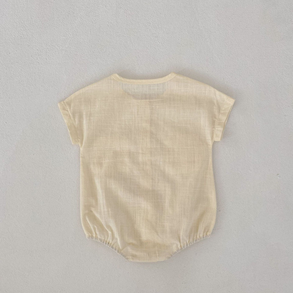 Pibi Infant Solid Half Sleeves Romper Lemon Yellow 22290