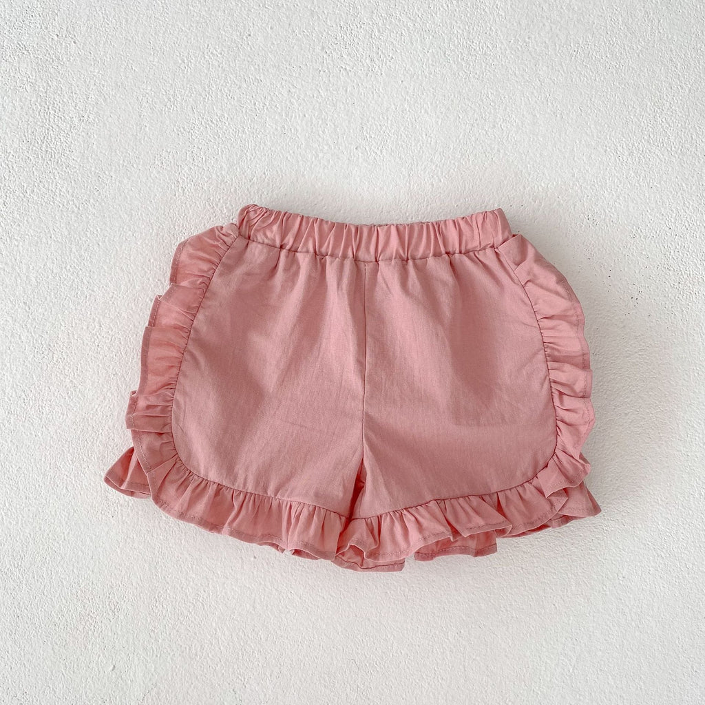 Pibi Infant & Toddler Girls 2 Piece Embroidered Top & Shorts Set White/Pink 66052