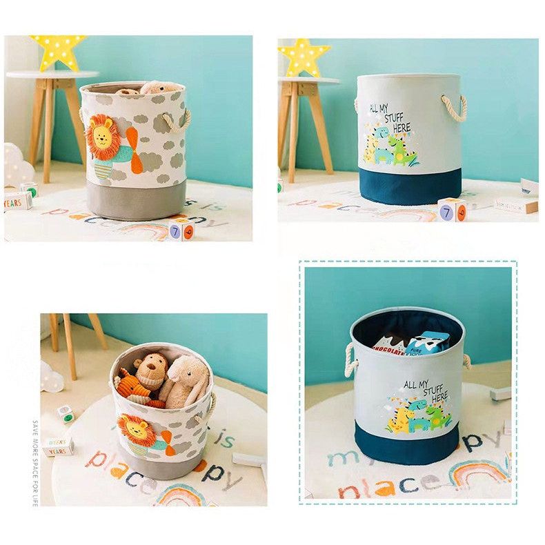 Pibi Jungle Animals Printed  Laundry Bag White/Blue Age- Newborn & Above