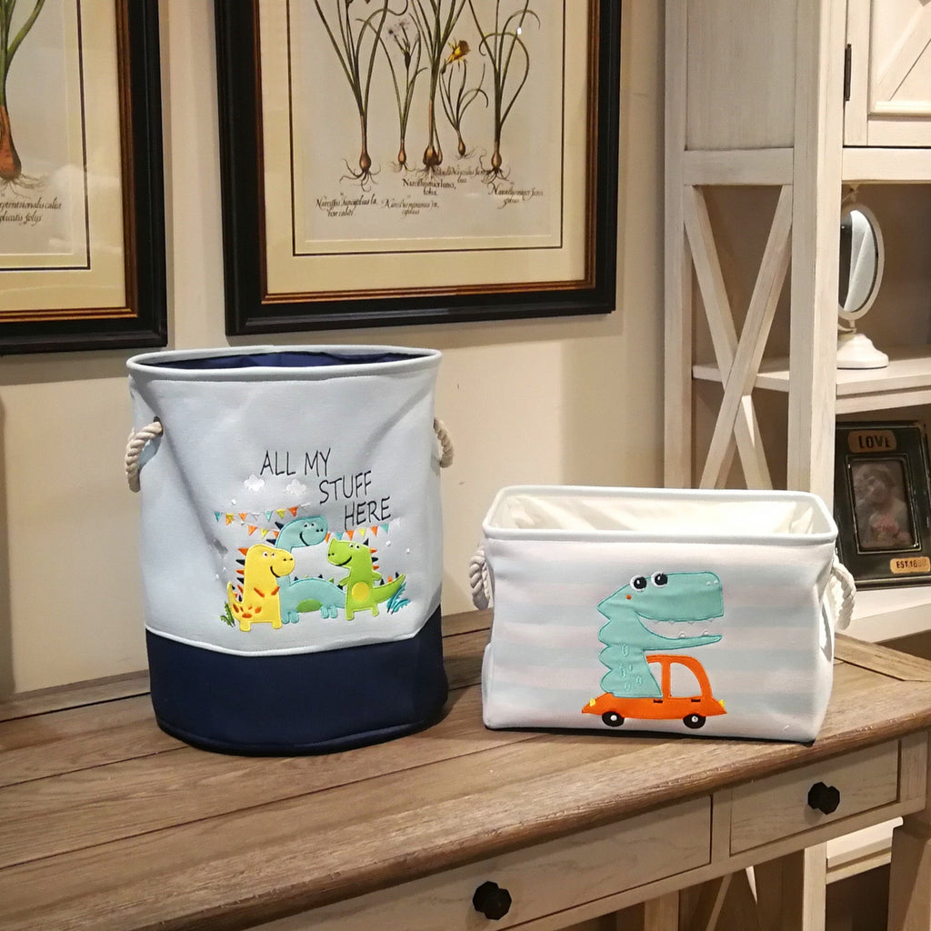 Pibi Jungle Animals Printed  Laundry Bag White/Blue Age- Newborn & Above