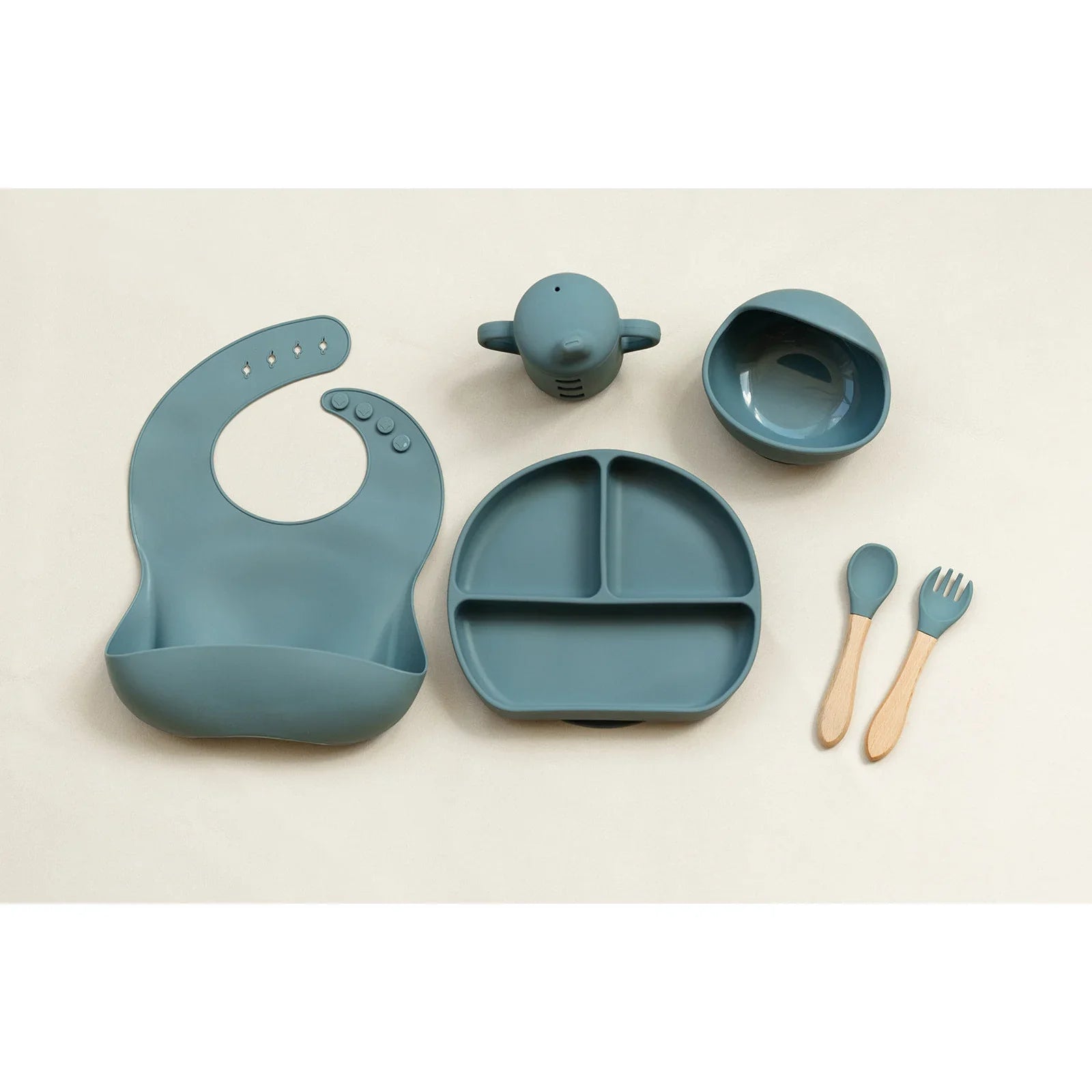 Pibi Kids Complete Feeding Set of 6 Blue Age- 6 Months & Above - Peekaboo
