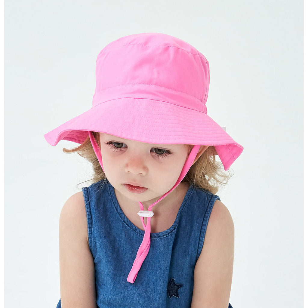 Pibi Kids UV Sun Protection Bucket Hat Pink Age- 12 Months & Above
