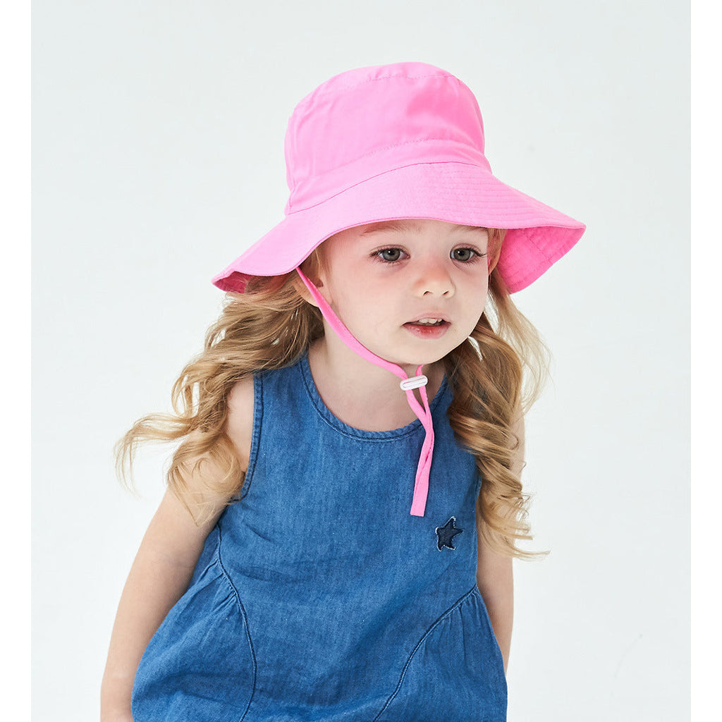 Pibi Kids UV Sun Protection Bucket Hat Pink Age- 12 Months & Above