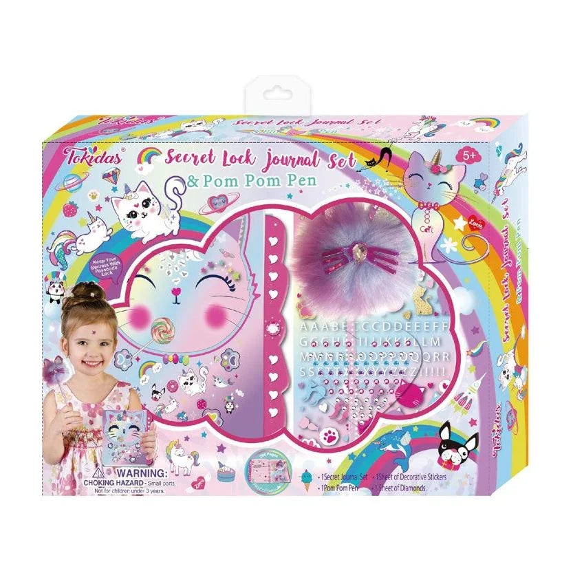Pibi Kitty Secret Lock Journal Set DIY Kit Multicolor Age- 4 Years & Above