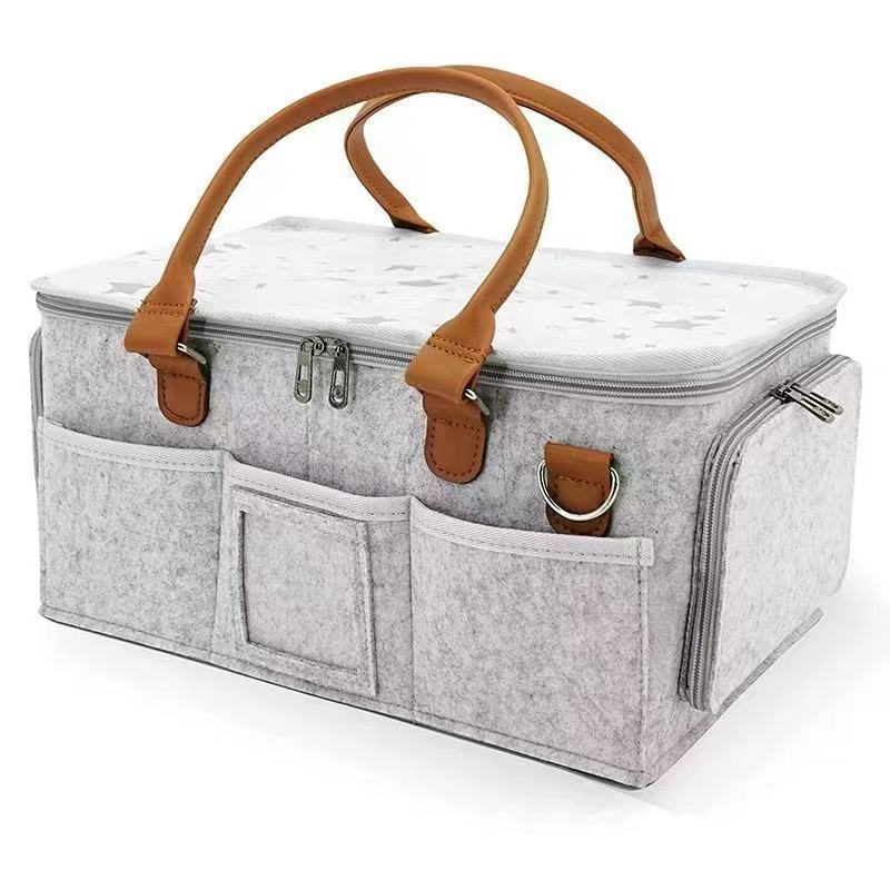 Leather diaper caddy sales