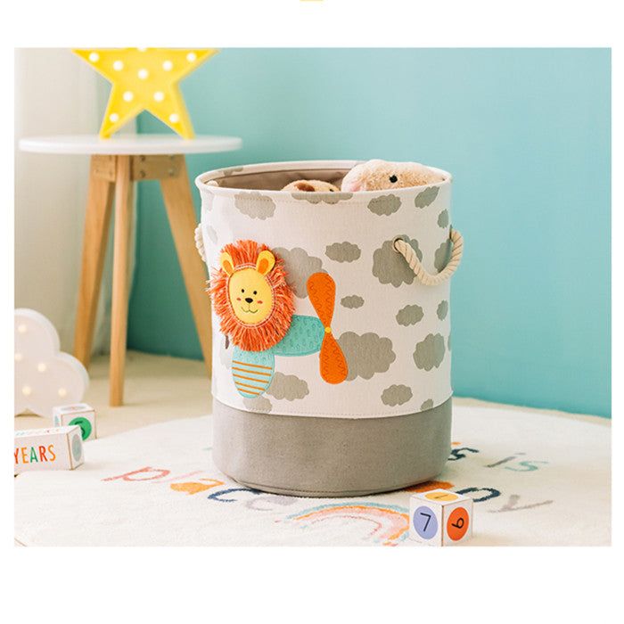 Pibi Lion Printed Laundry Bag White/Grey/Orange Age- Newborn & Above