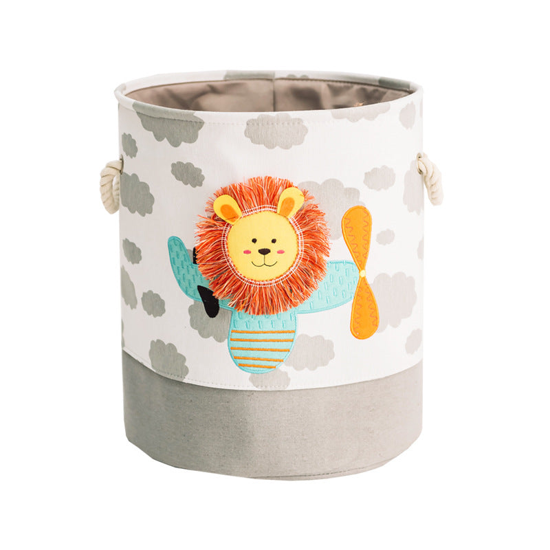 Pibi Lion Printed Laundry Bag White/Grey/Orange Age- Newborn & Above