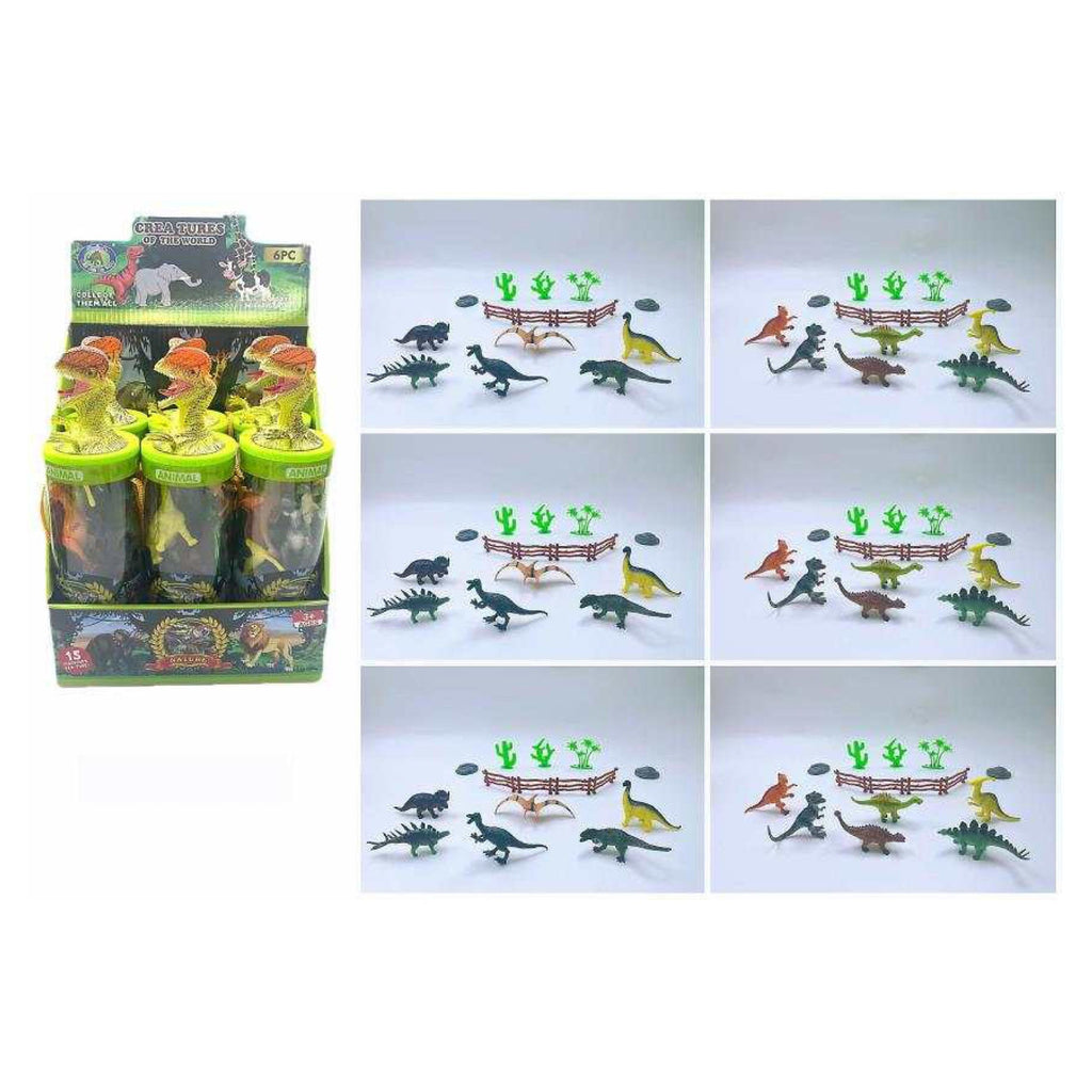 Pibi Mini Dinosaur Toy Set  with Accessories Pack of 6 Age- 3 Years & Above