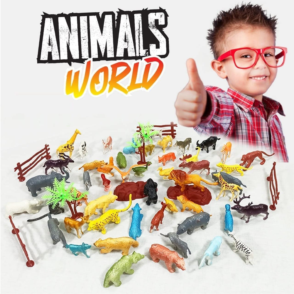 Pibi Mini Jungle Animals Toy with Accessories Pack of 6 Age- 3 Years & Above