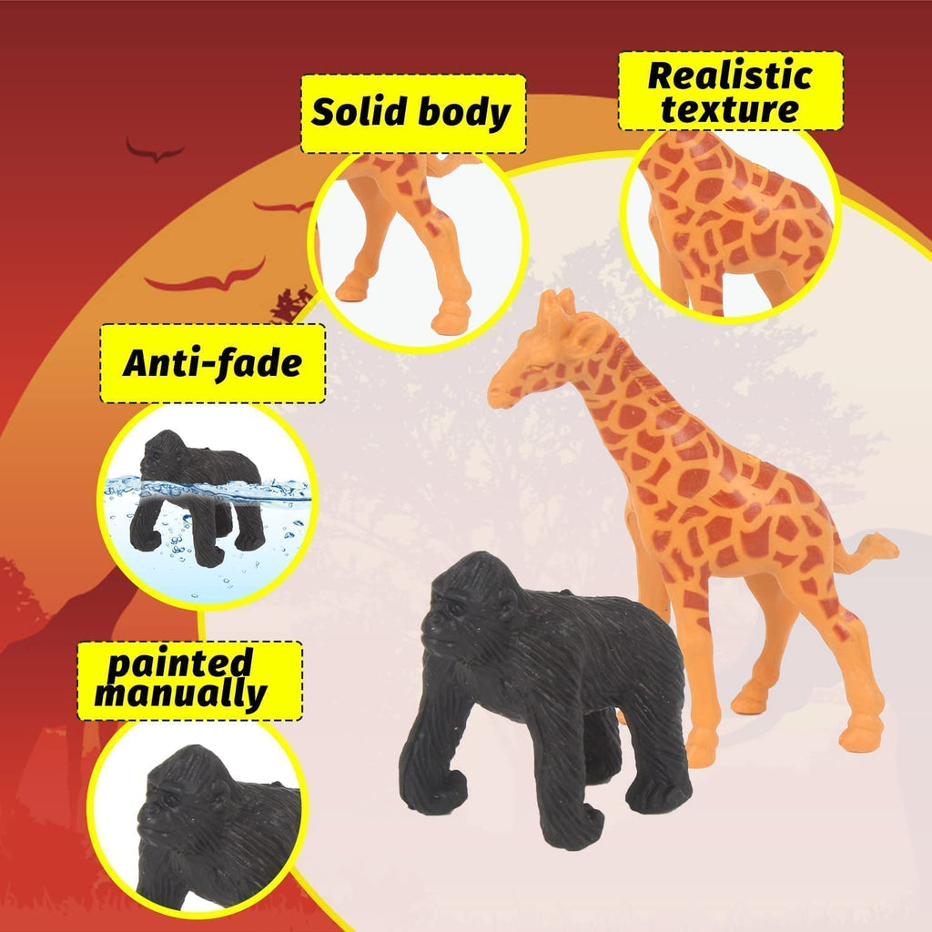 Pibi Mini Jungle Animals Toy with Accessories Pack of 6 Age- 3 Years & Above