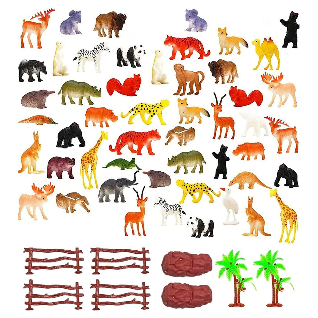 Pibi Mini Jungle Animals Toy with Accessories Pack of 6 Age- 3 Years & Above