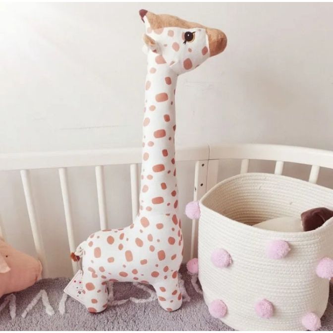 Pibi Plush Standing Baby Giraffe 85 cm  White/Brown Age- Newborn & Above