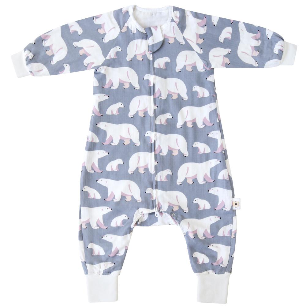 Pibi Polar Bear Sleeping Bag Grey/White Age- 6 Months to 5 Years