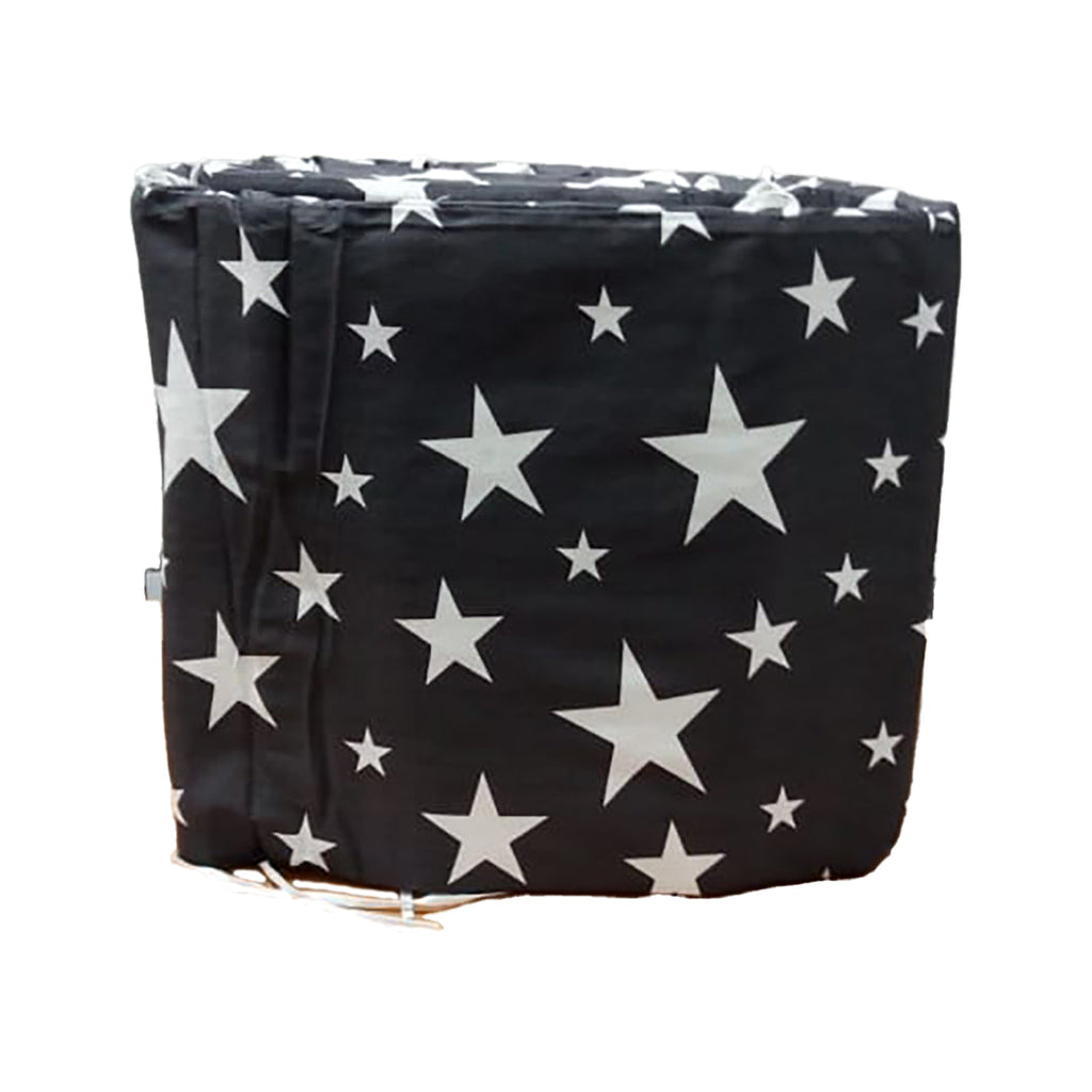 Pibi Premium Chevron and Star Themed Reversible Cot Bumper White/Black (200 X 30 cm) Age- Newborn & Above