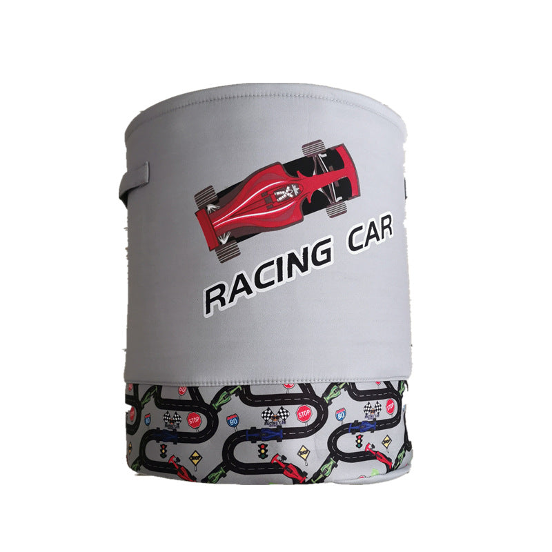 Pibi Racing Car Printed Laundry Bag Grey Age- Newborn & Above