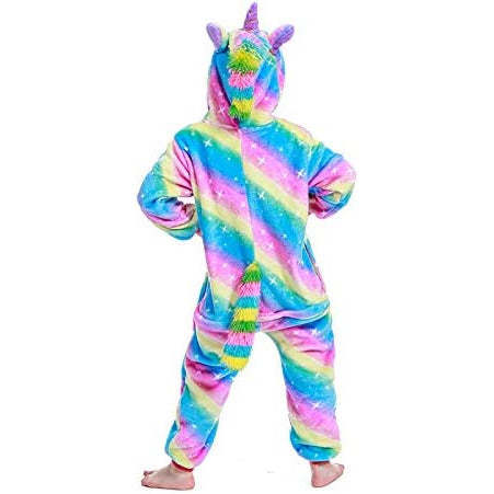 Pibi Rainbow & Unicorn Onesie Flannel Pajamas Set Age- 2 Years & Above