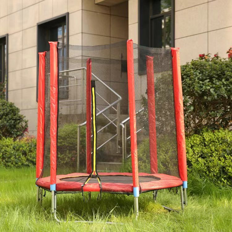 Pibi Round Jump & Bounce Trampoline  55 Inch 4.5 Feet RedBlack Age- 3 Years & Above