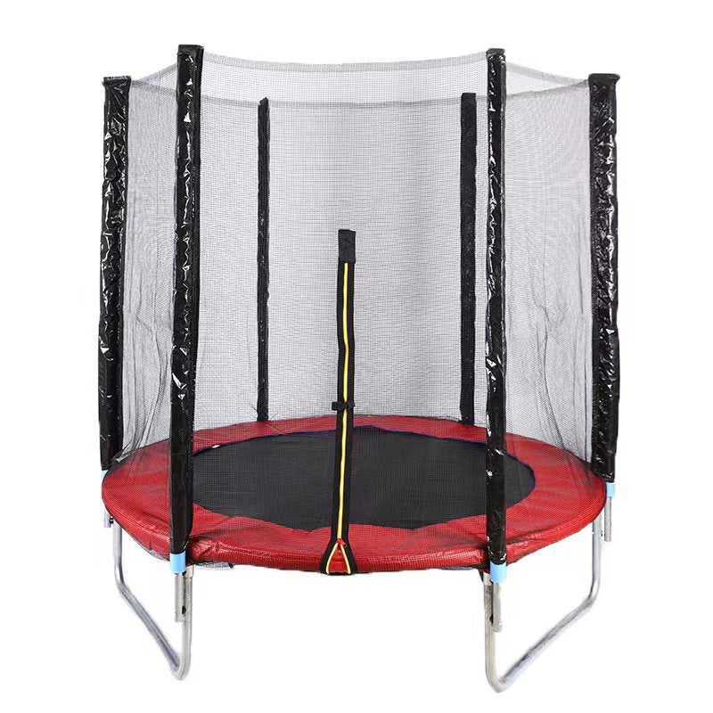 Pibi Round Jump & Bounce Trampoline with Safety Enclosure Net & Ladder 16 Feet  Red/Black Age- 3 Years & Above