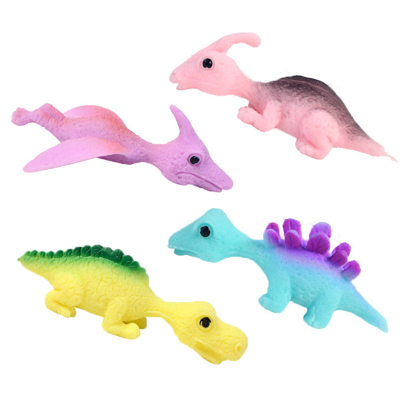 Pibi Strechable Dinosaur Fidget Squishy Toy 7.7X2.5Cm Multicolor Assorted Pack of 1 Age- 3 Years & Above