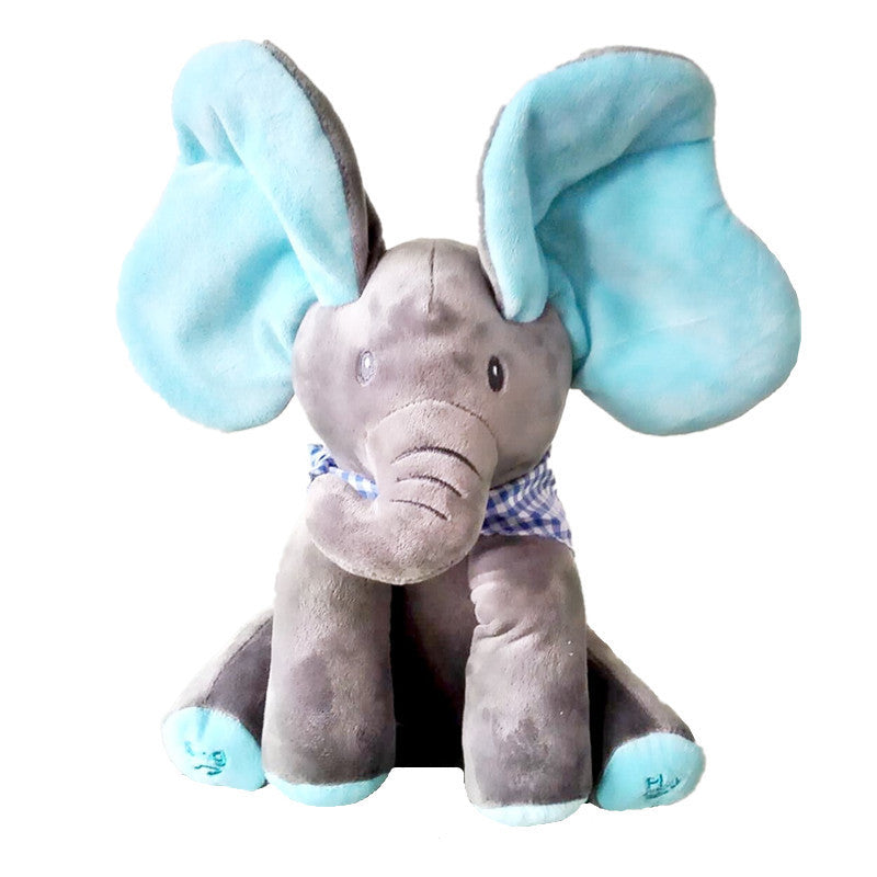 Pibi Supersoft Cuddly Elephant Plush Toy 30cm Grey/Blue Age- Newborn & Above