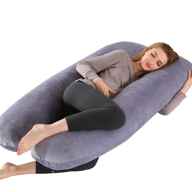 Pibi U-Shaped Full Body Pregnancy Pillow for Moms Blue
