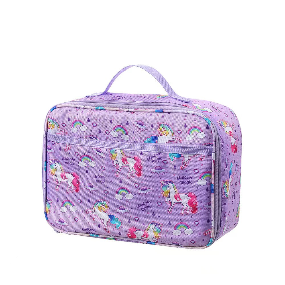 Pibi Unicorn Magic Kids Lunch Bag & Stationery Kit (26.5 x 18.5 cm) Purple Age- Newborn & Above