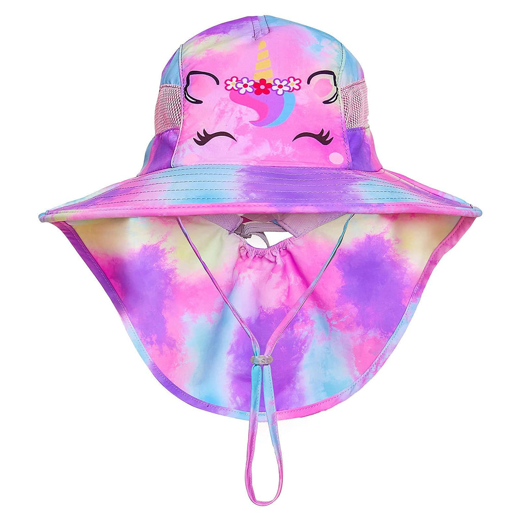 Pibi Unicorn Sun Protection Hat with Wide Brim Pink/Multicolor Age- 3 Years & Above