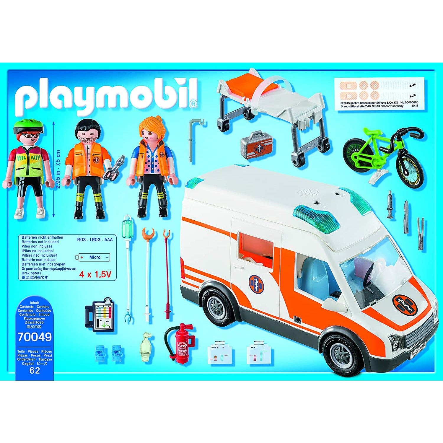 Playmobil Ambulance with Flashing Lights Age 4Y Peekaboo