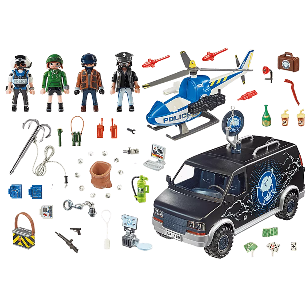 Playmobil Helicopter Pursuit with Runaway Van Age 4Y+