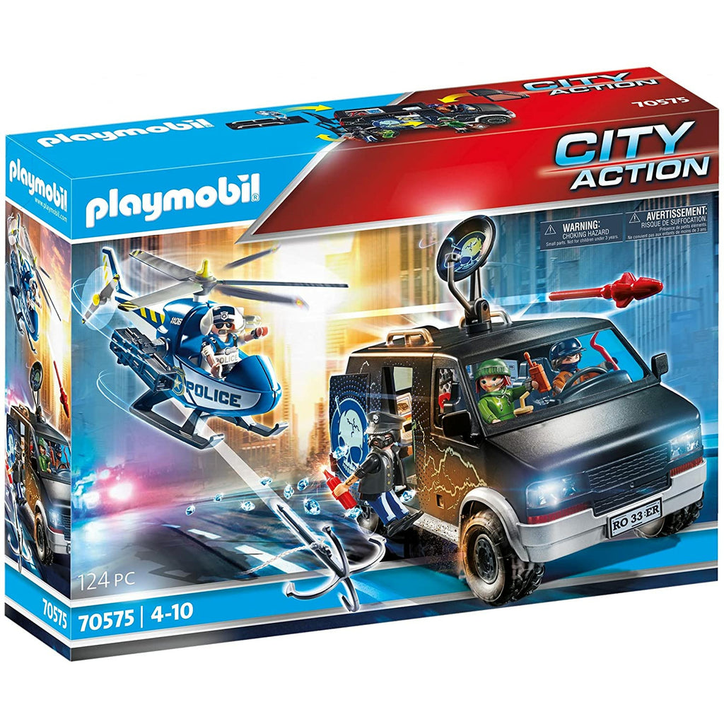 Playmobil Helicopter Pursuit with Runaway Van Age 4Y+