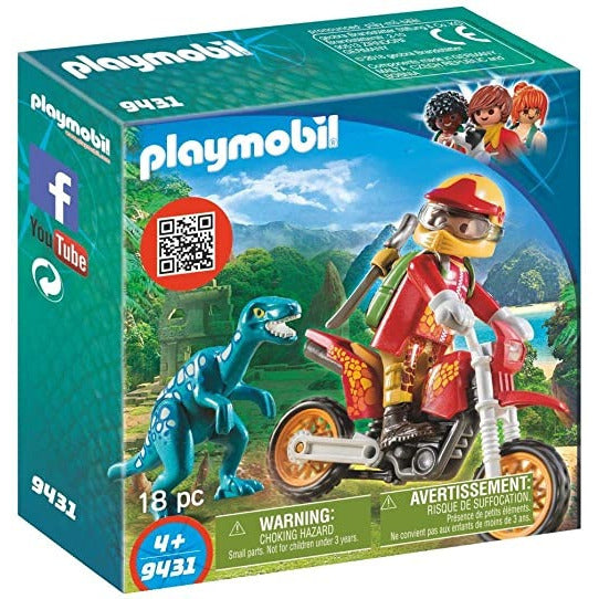 Playmobil Motocross Bike With Raptor Building set 4Y+