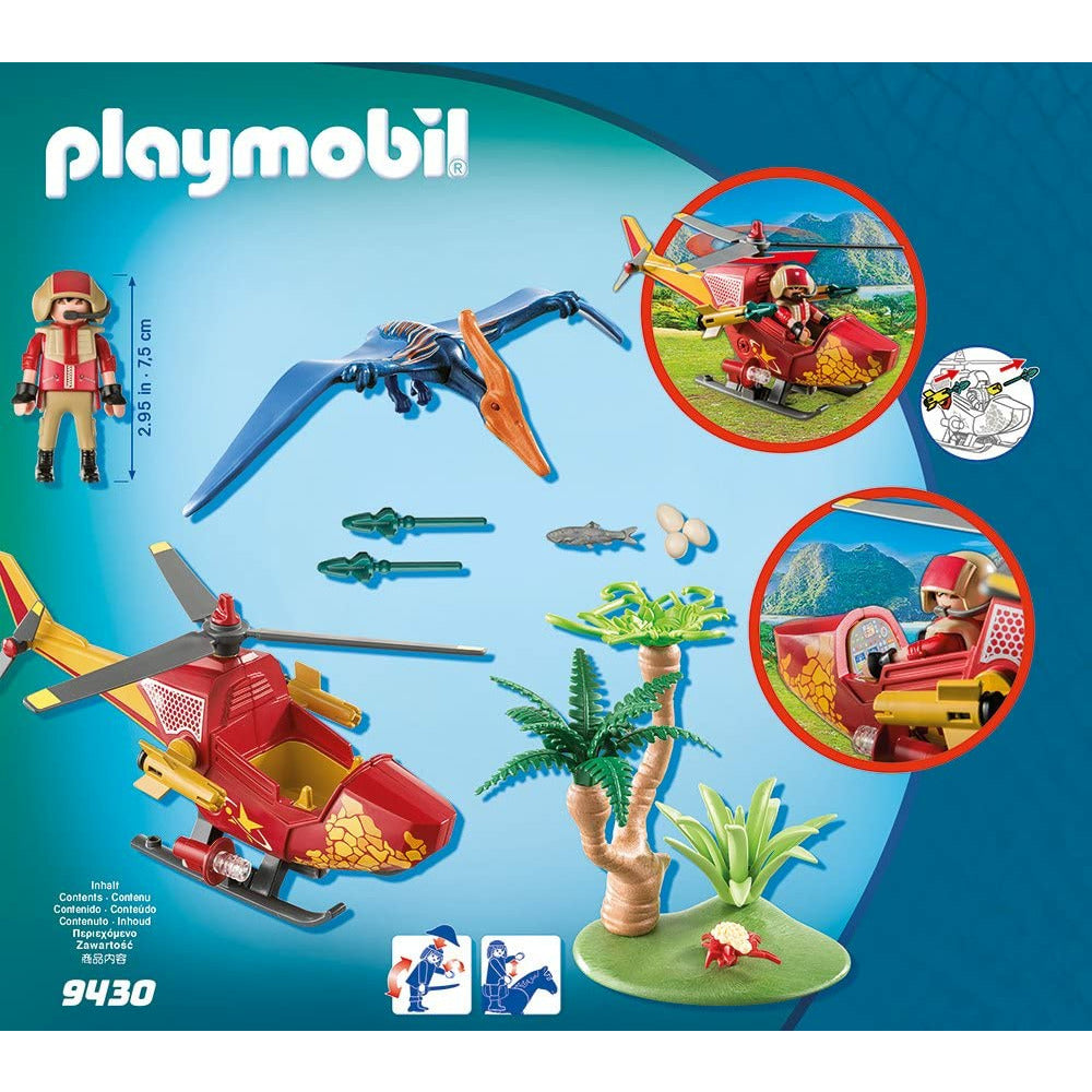 Playmobil Role Play Toy Adventure Copter With Pterodactyl 4Y+