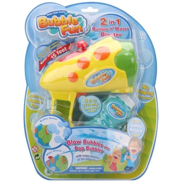 Power Joy 2-In-1 Water Squirting Bubble Gun  Multicolor Age- 3 Years & Above