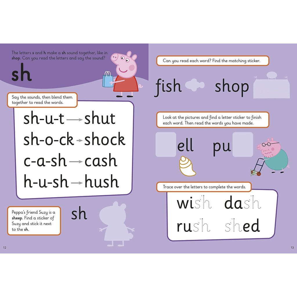 Peppa Pig: Practise With Peppa: Super Phonics: Sticker Book Paperback