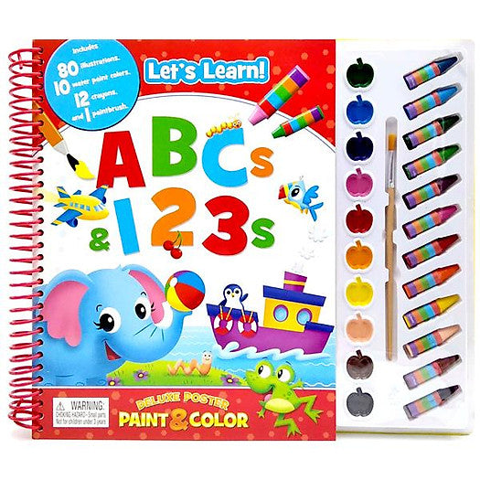 Preschool ABC/123 Deluxe Poster Paint & Coloring Book Age- 3 Years & Above