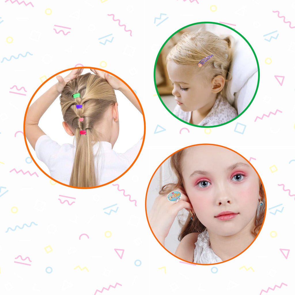 Princess Hair Ties 5Pcs, Snap Clip 5Pcs, Ring 3Pcs   Trha13294 Multicolorcolor Age 2 Years & Above