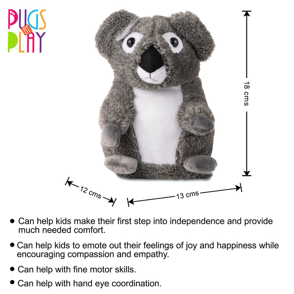 Pugs At Play Joey Talking Koala Plush Toy Grey Age- 2-3 Years