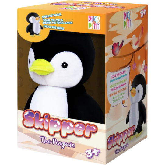 Pugs At Play Skipper Talkative Penguin Plush Toy Black Age- 2-3 Years