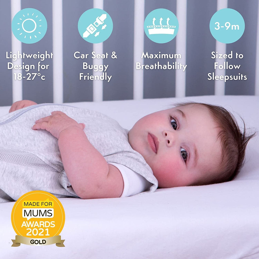 Purflo Baby Sleeping Bag 0.5 TOG Minimal Grey Age- 3 Months to 9 Months